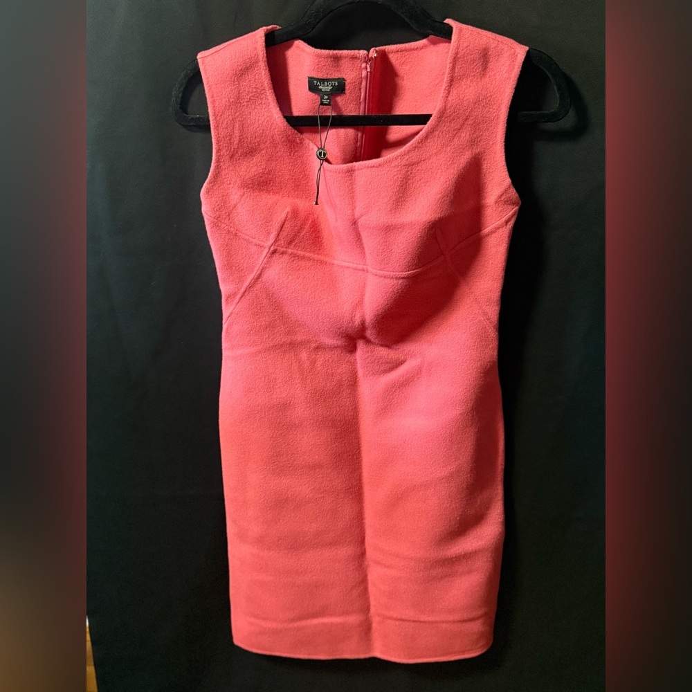 Talbots Coral-Pink Ponte Sheath Dress